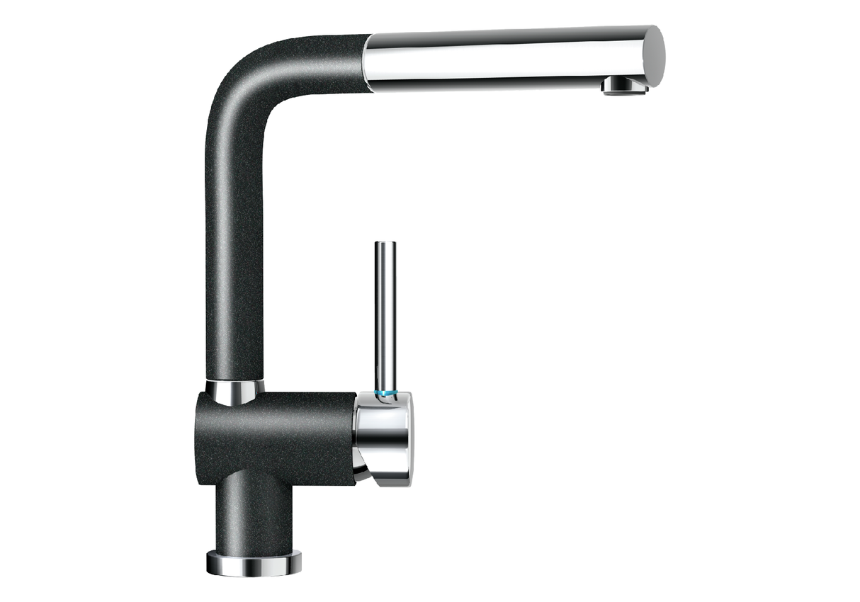 Grifería Piega Negro Inox Blanca Schock