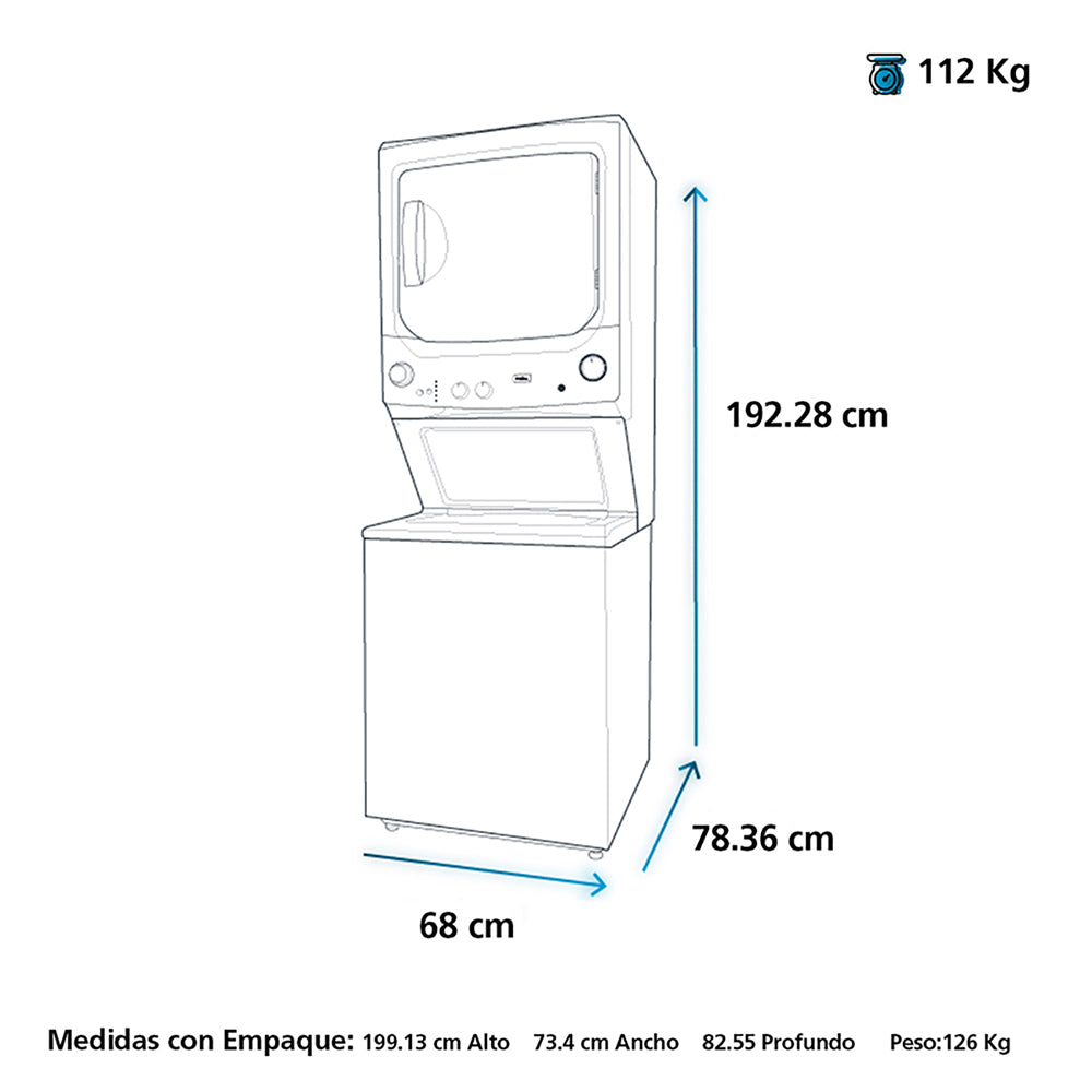 Lavadora Secadora en Torre MCL2040EEBBY0 Mabe