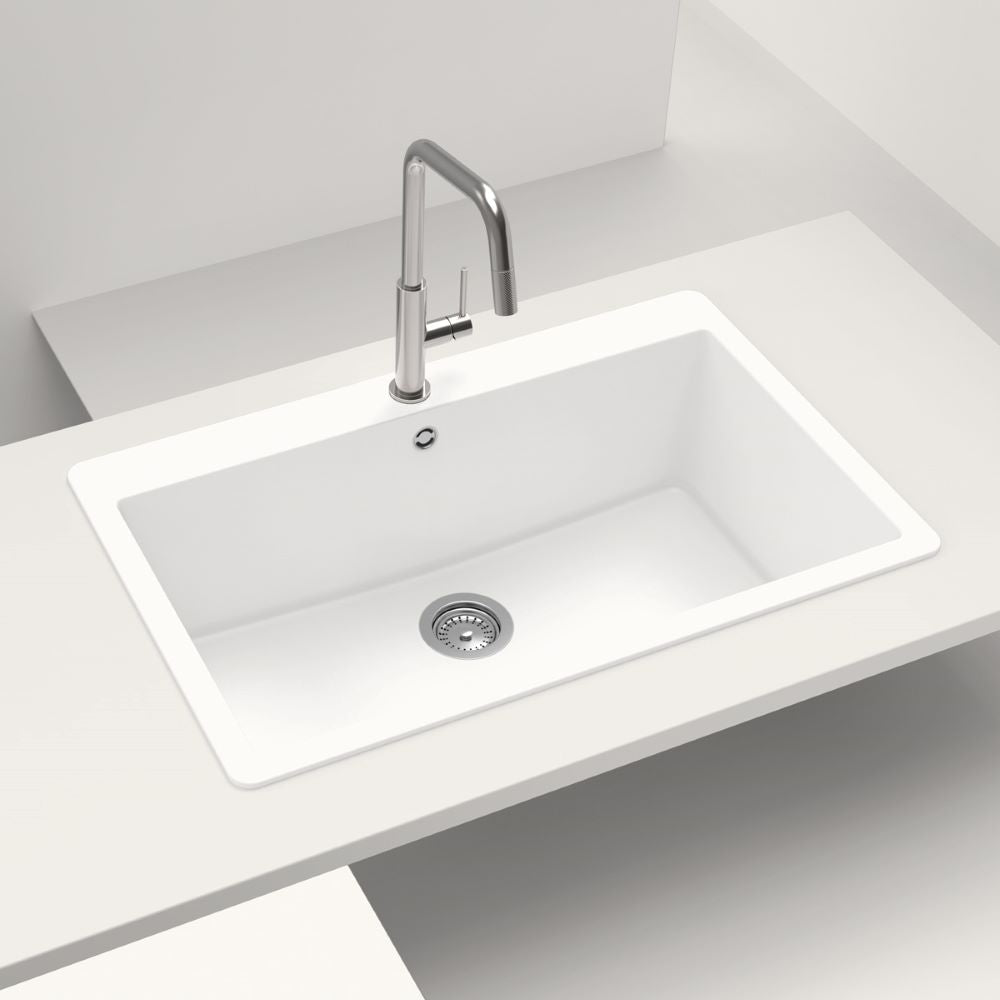 Lavaplatos Montano N-100XL - Negro - Blanco Schock