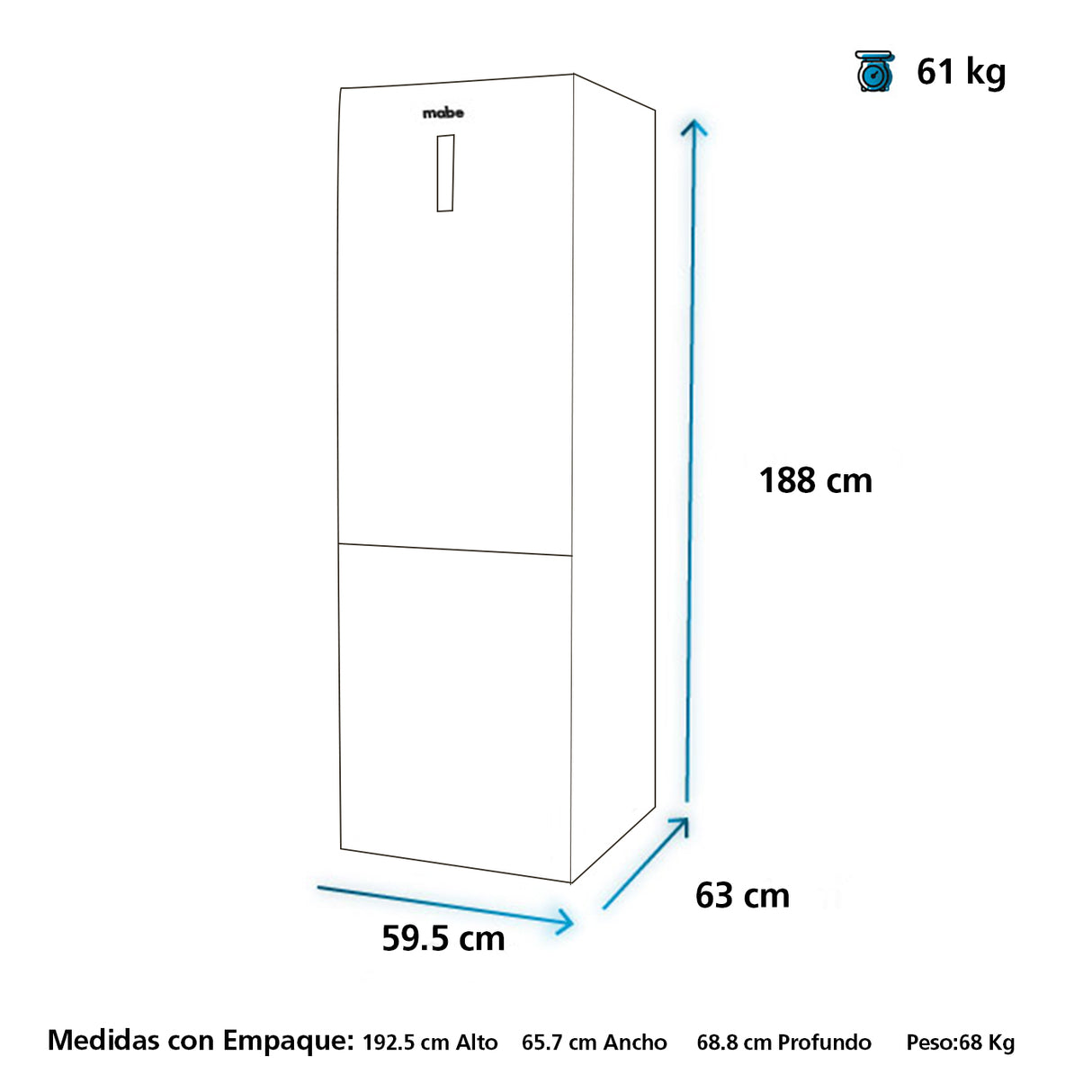 Refrigerador Combinado 290 Lt RMB302PXLRS0 Mabe