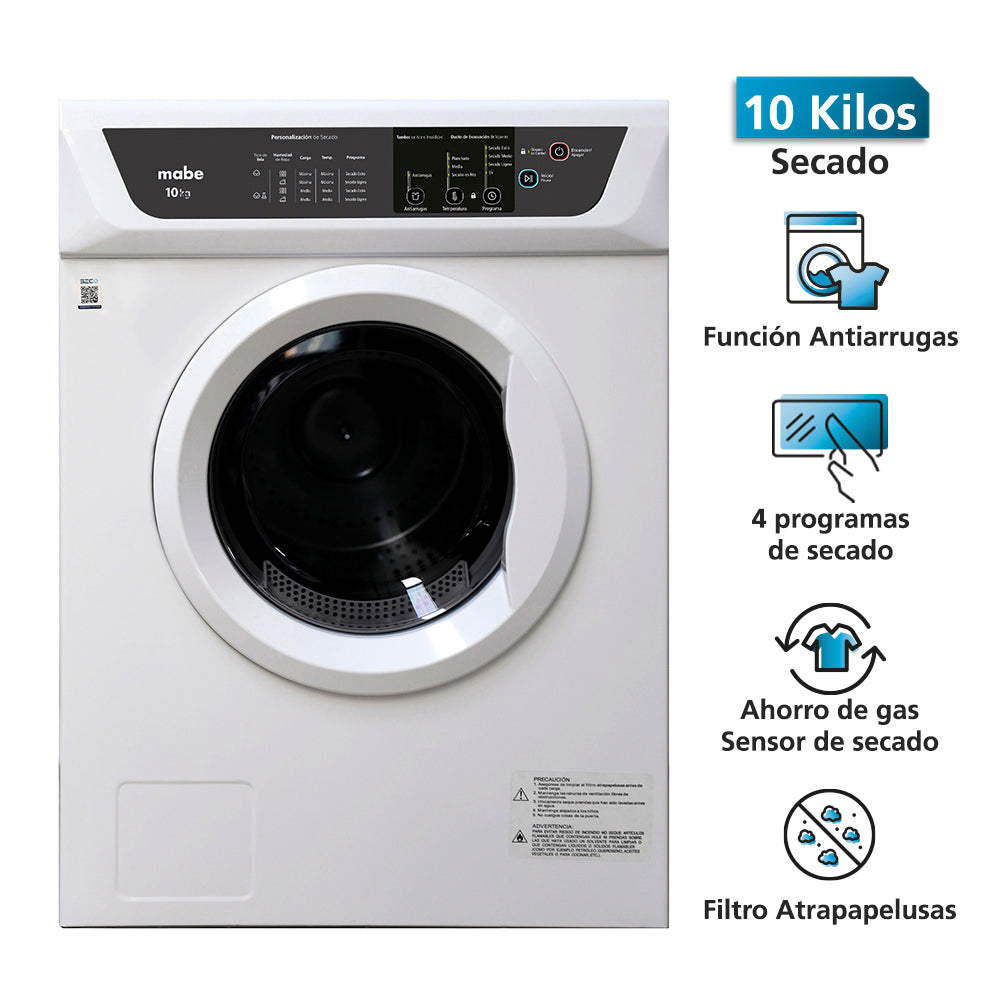 Secadora Frontal 10 Kg SEM101BDBY Mabe