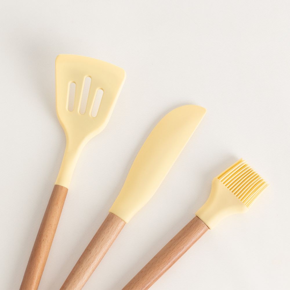 Set de Utensilios Silicona Madera para cocina Create Ikohs