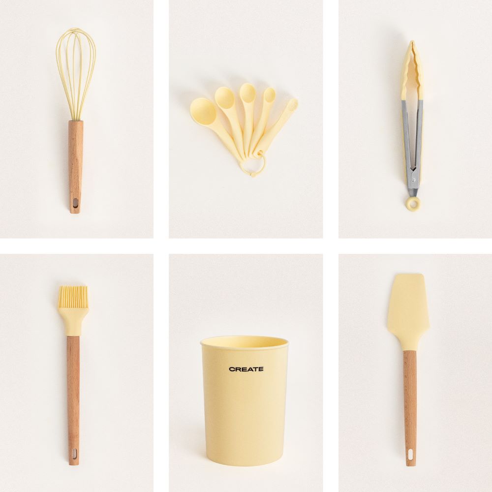 Set de Utensilios Silicona Madera para cocina Create Ikohs