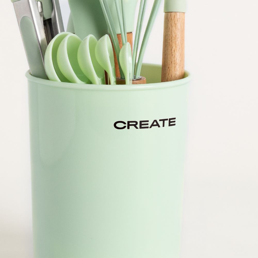 Set de Utensilios Silicona Madera para cocina Create Ikohs