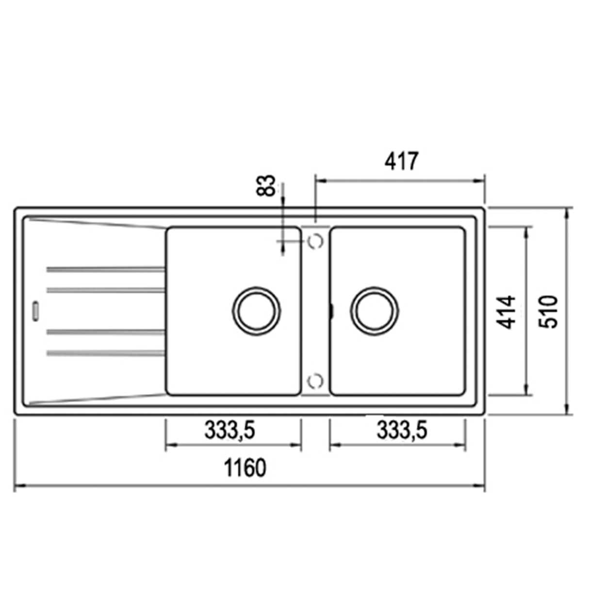 Lavaplatos Granito Stone 80 TG 2C 1E Teka