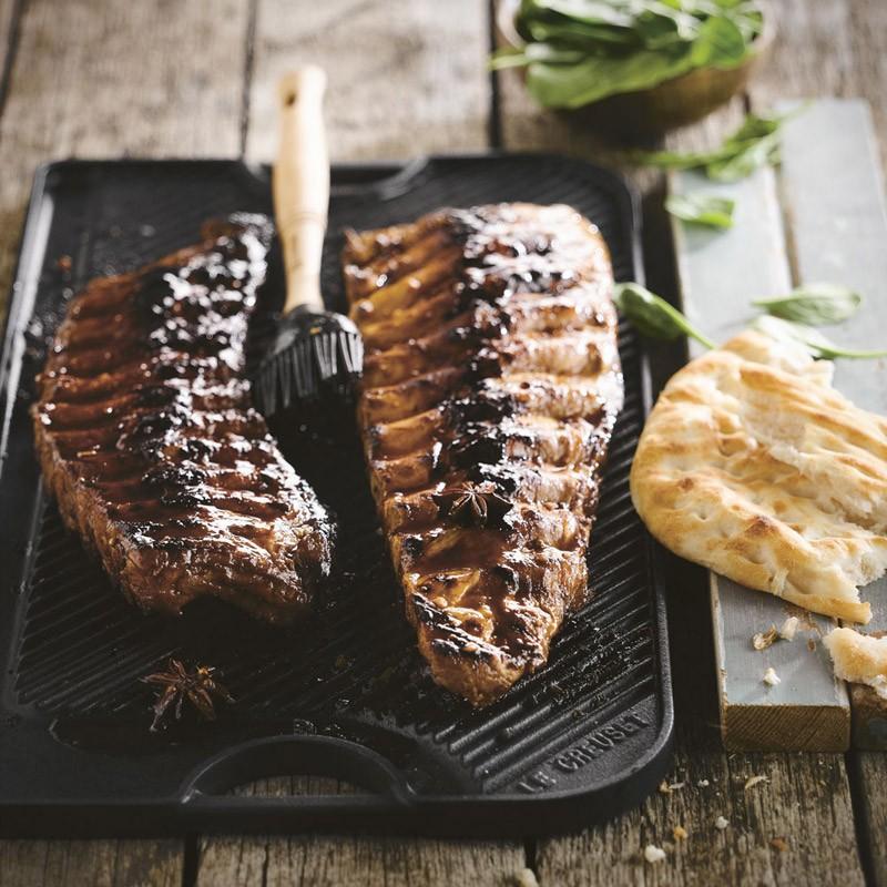 Parrilla Reversible Rectangular Negro Mate Le Creuset