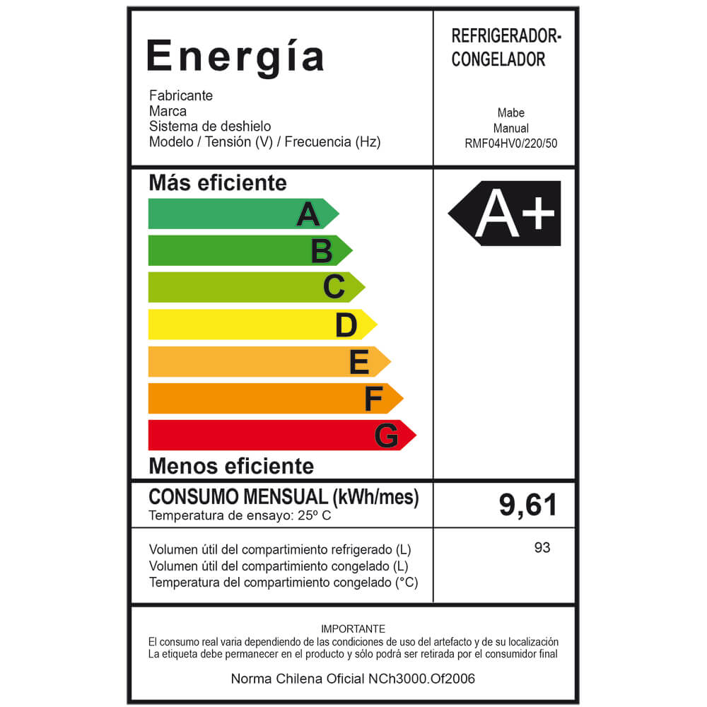 Frigobar Negro 93 lts - RMF04HV0 Mabe