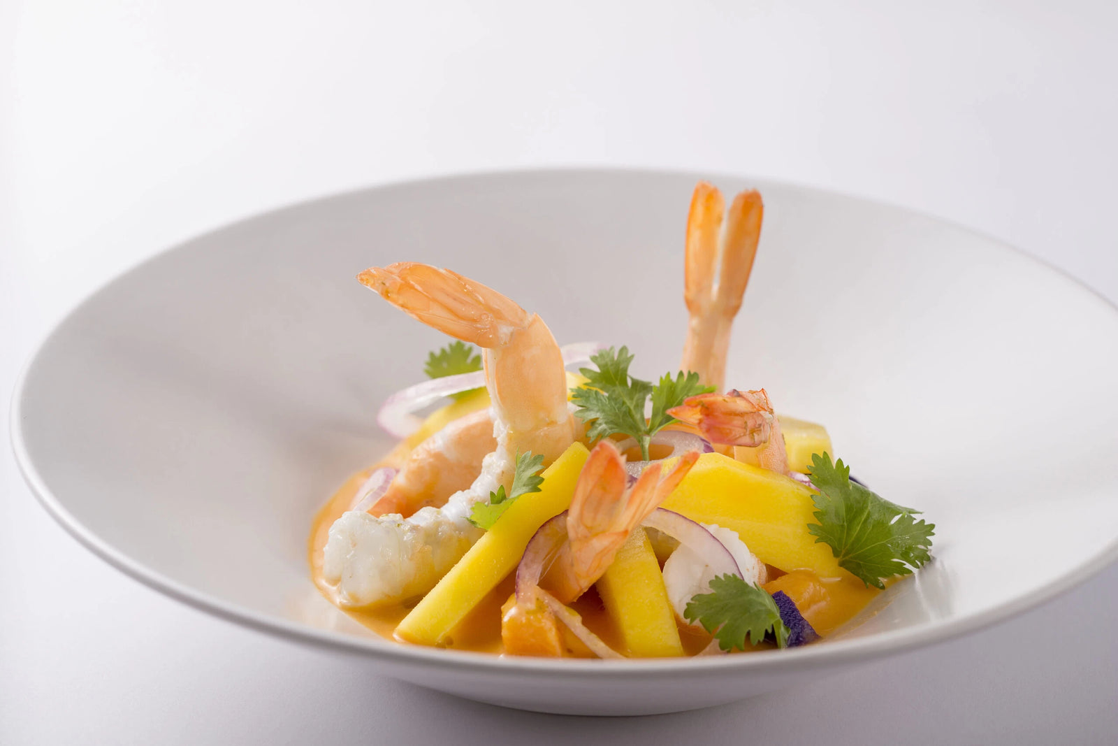 Ceviche de Gambas y Mango