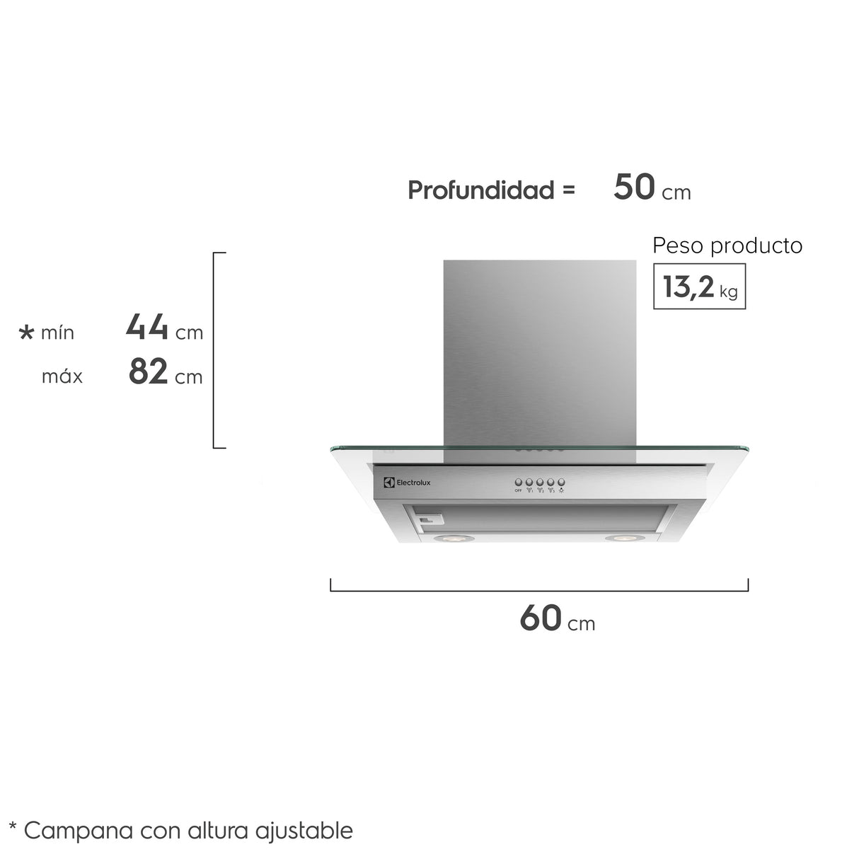 Campana Cocina Pared Decorativa Inox Electrolux