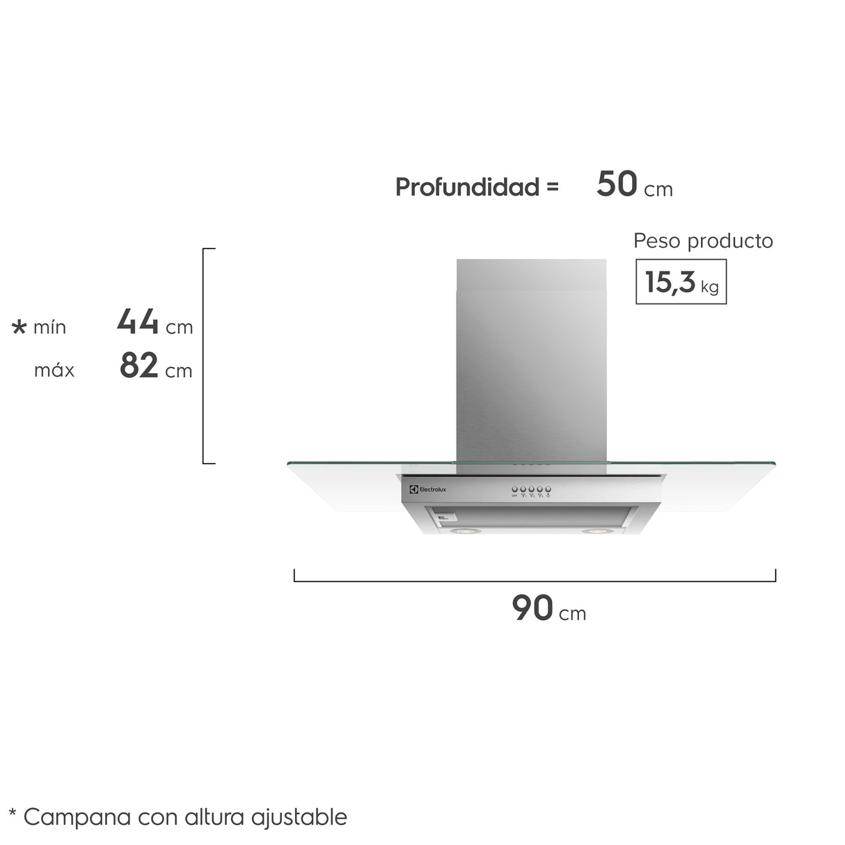 Campana Cocina Pared Decorativa Inox Electrolux