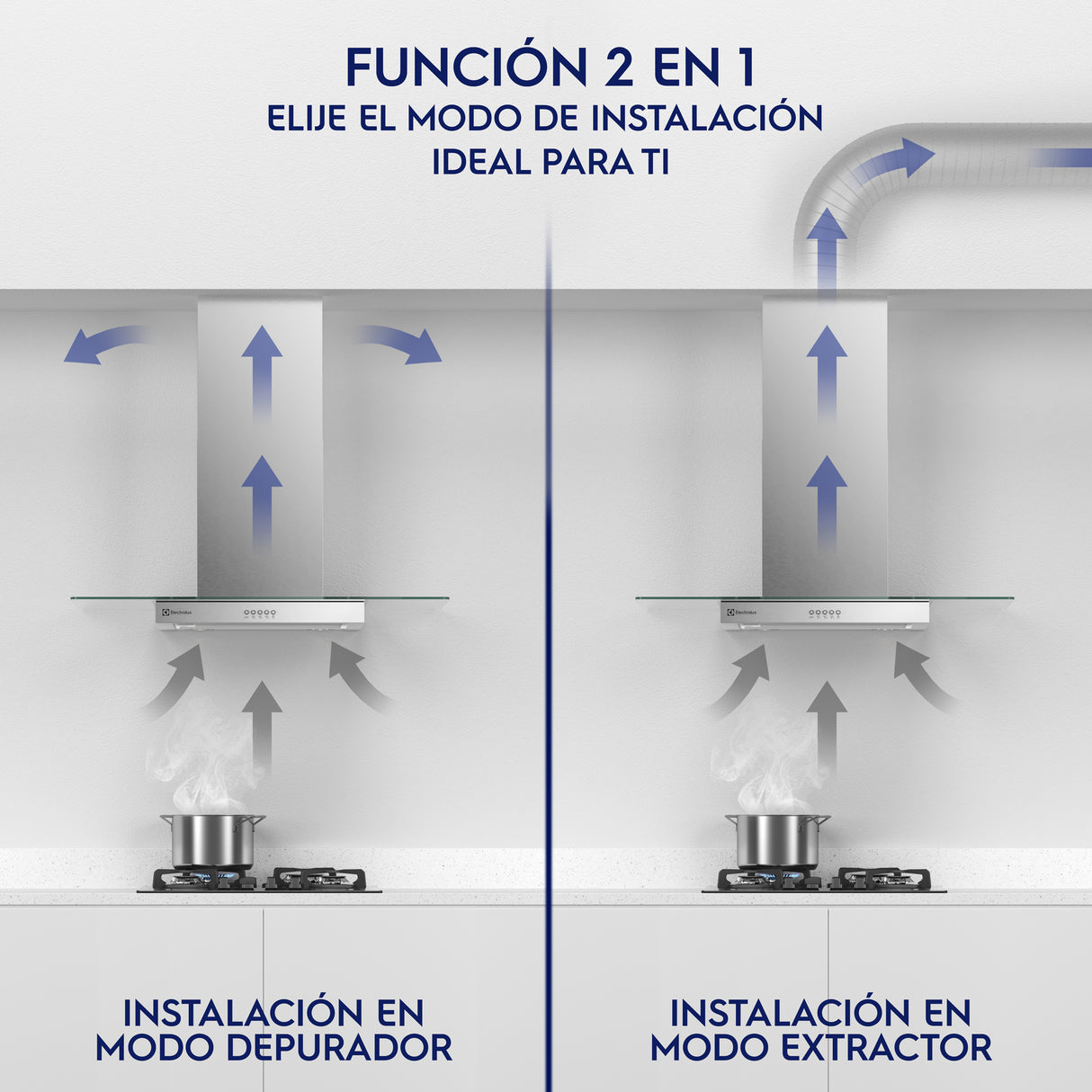 Campana Cocina Pared Decorativa Inox Electrolux