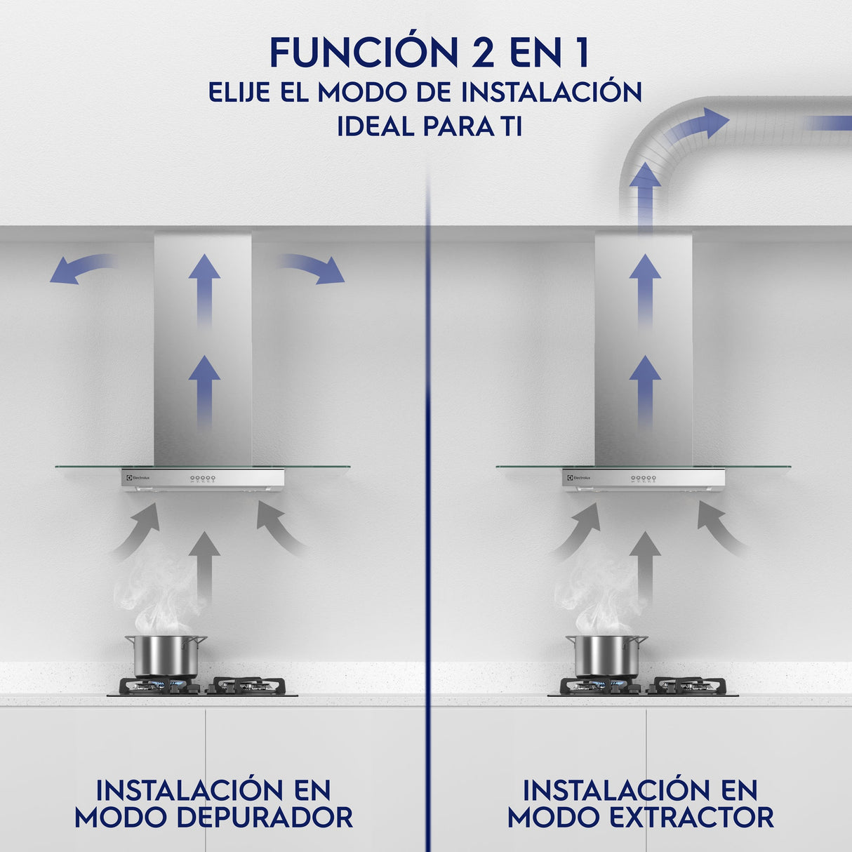 Campana Cocina Pared Decorativa Inox Electrolux