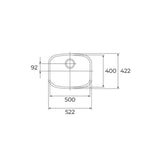 Lavaplatos Bajo Cubierta BE 50.40 1B Inox Teka