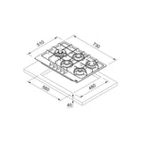 Encimera de gas FHMA 755 4G DCL MBC BK Franke