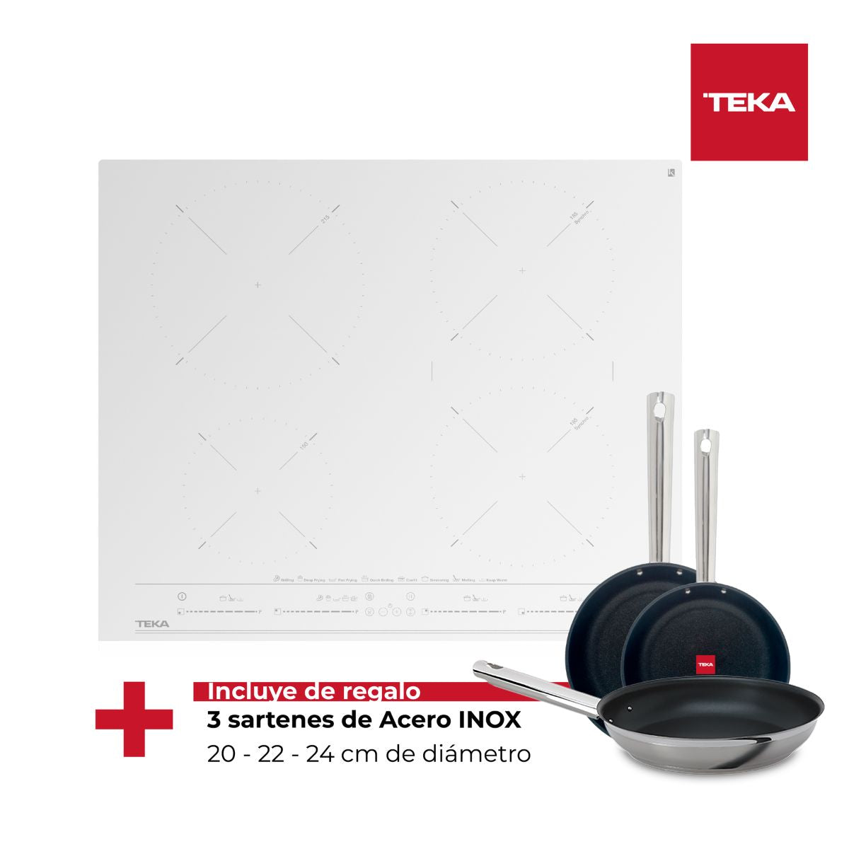 Encimera Inducción IZC-64630 WH MST Blanca Teka + Juego de Sartenes (Gratis)
