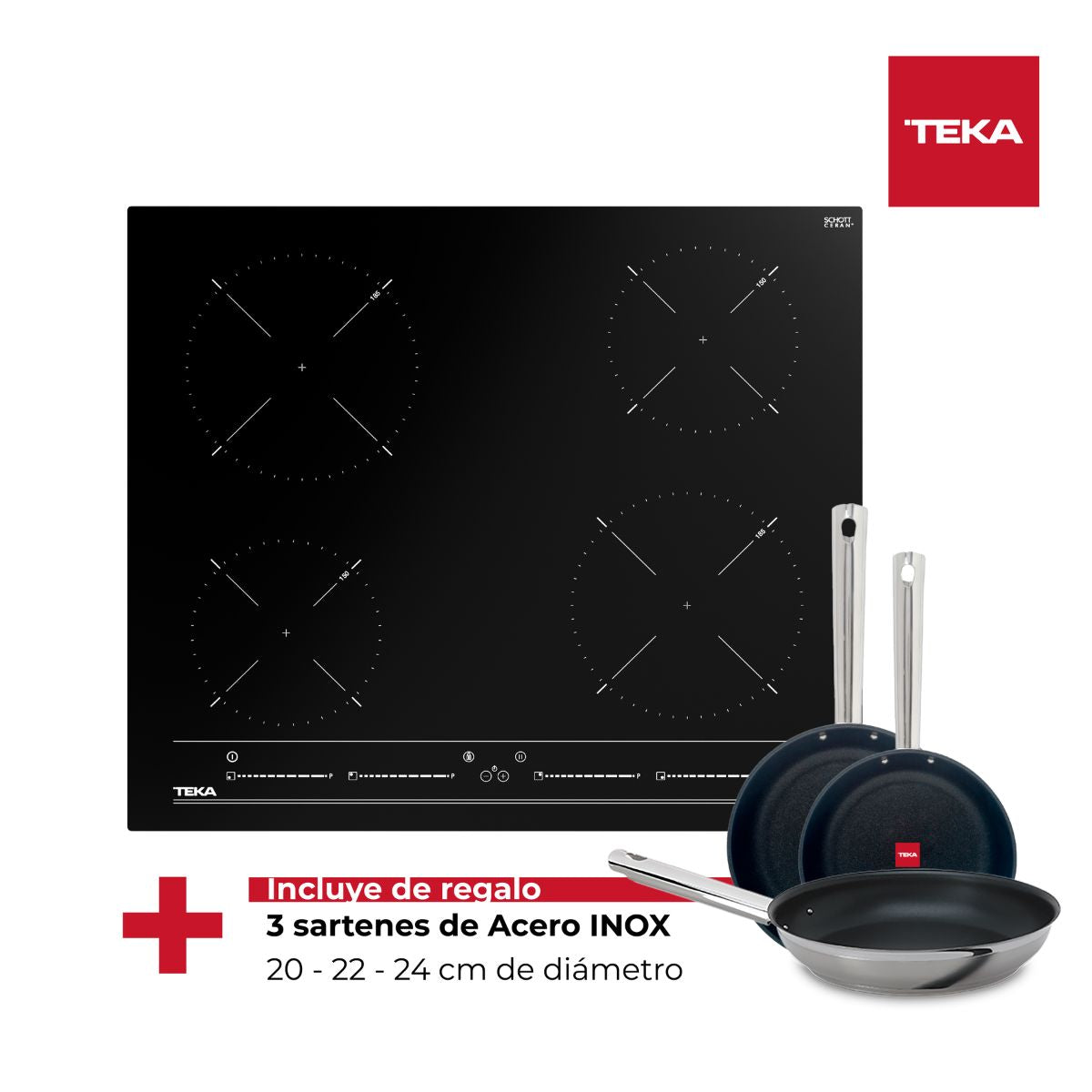 Encimera de Inducción Multislider IBC 64010 MSS Teka + Juego de Sartenes
