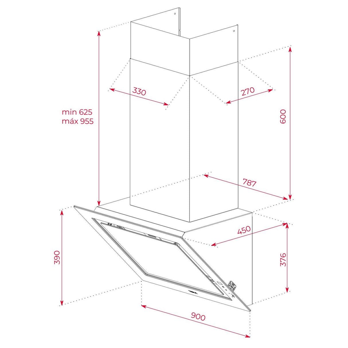 Campana Vertical Home DLV 99677 Negra Teka