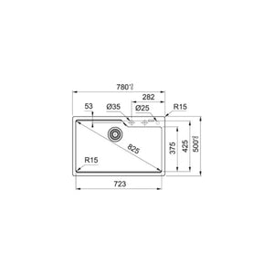 Lavaplatos de Cuarzo Urban UBG 610-72 Negro Mate Franke