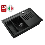 Lavaplatos Empotrable 79 x 51 cm Tegranite NOVA 80 WS-TG Black Teka