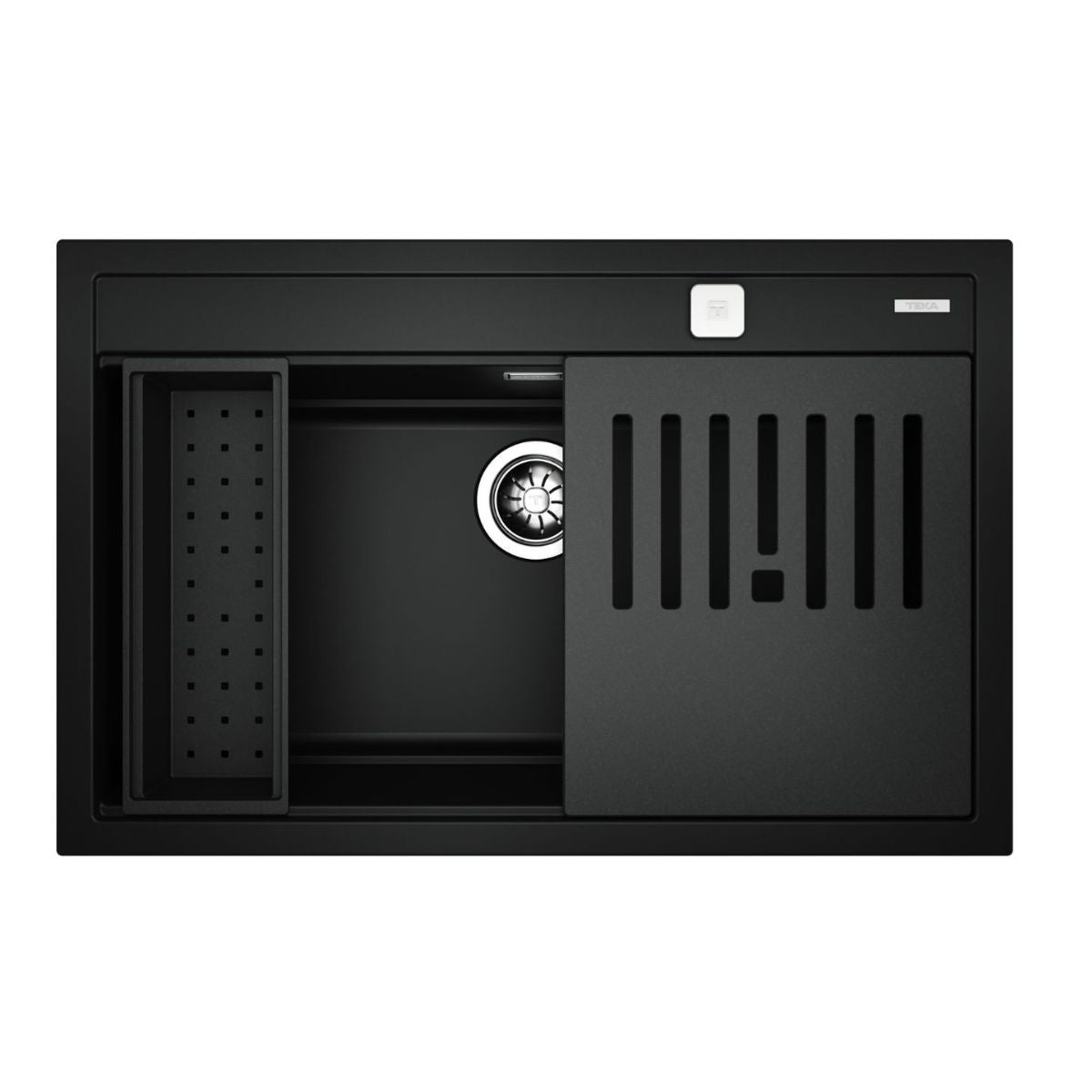 Lavaplatos Empotrable 79 x 51 cm Tegranite NOVA 80 WS-TG Black Teka