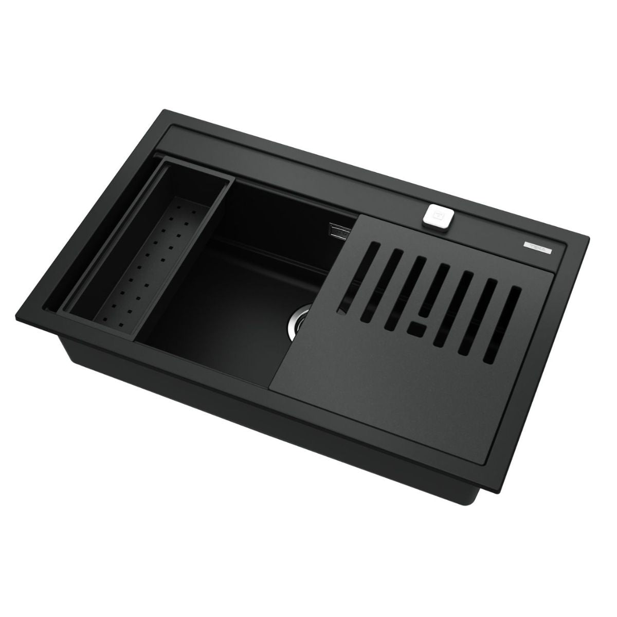 Lavaplatos Empotrable 79 x 51 cm Tegranite NOVA 80 WS-TG Black Teka