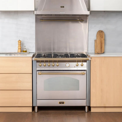 Cocina 5Q Dolcevita Acciaio Satinato con Horno Eléctrico 94 L 90 cm Lofra