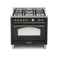 Cocina a Gas 5 Quemadores con Horno Eléctrico 94 L Dolcevita 90 cm Negra Lofra