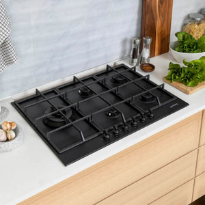 Encimera a Gas 75 cm 5 Quemadores Matt Black PX375LMB SMEG