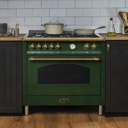 Cocina a Gas 5 Quemadores con Horno Eléctrico 94 L Dolcevita 90 cm Verde Lofra