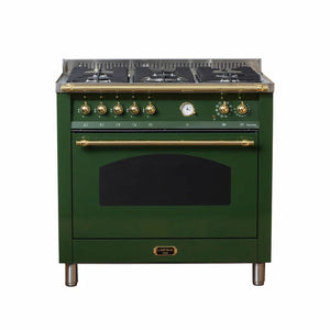 Cocina a Gas 5 Quemadores con Horno Eléctrico 94 L Dolcevita 90 cm Verde Lofra