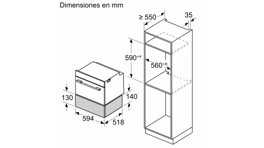 Cajón Calienta Platos BIC7101B1 Bosch