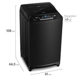 Lavadora Automática Premium Care 21 Black 21 kg Fensa