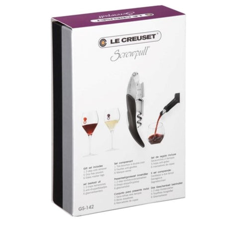 Set Destapador Sommelier GS-142 Grey Shiny + WA-125 Identificadores de Copas - Le Creuset