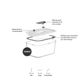 Contenedor Hermético de Vidrio Fresh Lock Blanco OU
