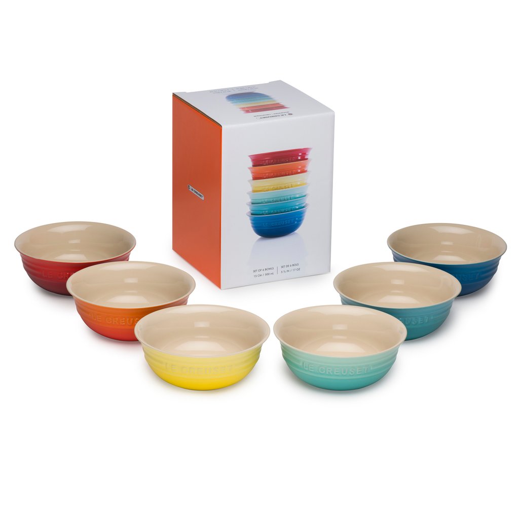 Set 6 Bowls 15 cm Rainbow Le Creuset