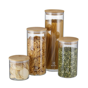 Set 4 Potes Herméticos Tapa Bambú Electrolux