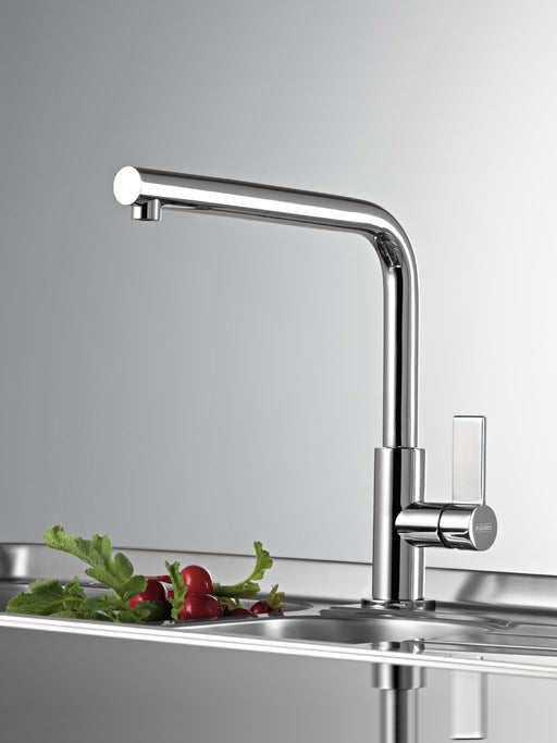 Grifo de cocina. BLANCO. LANORA INOX CEPILLADO. 523122