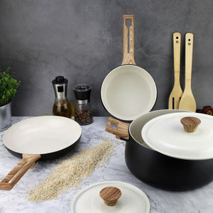 Batería de Cocina de Aluminio Forjado 7 Piezas Antiadherente Eco Cerámico Biella Fantuzzi
