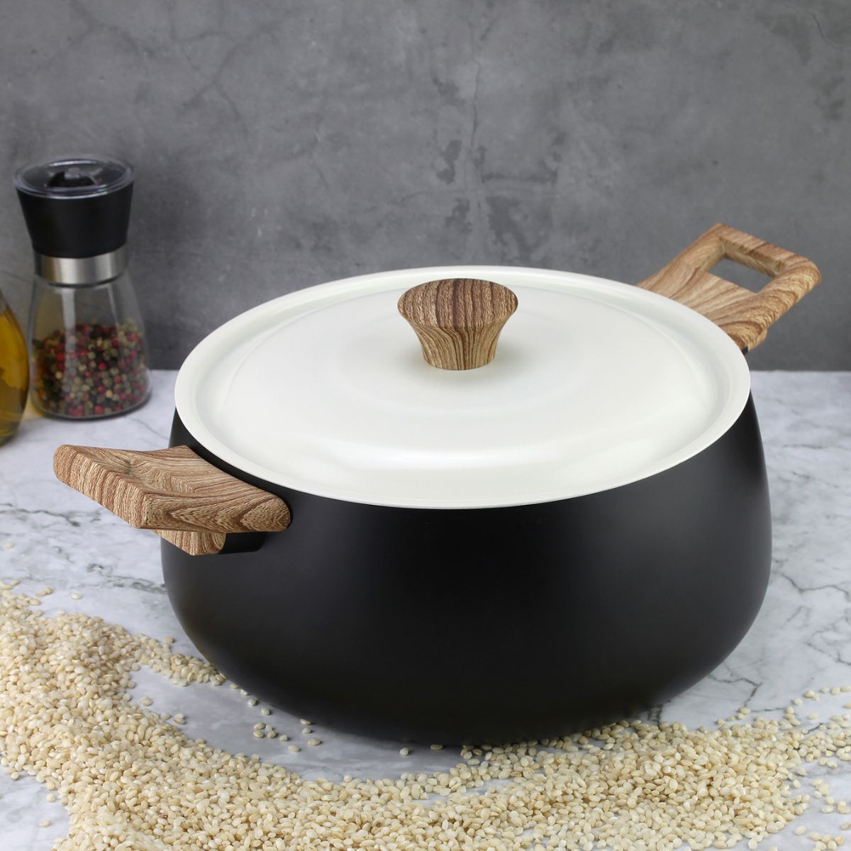 Batería de Cocina de Aluminio Forjado 7 Piezas Antiadherente Eco Cerámico Biella Fantuzzi