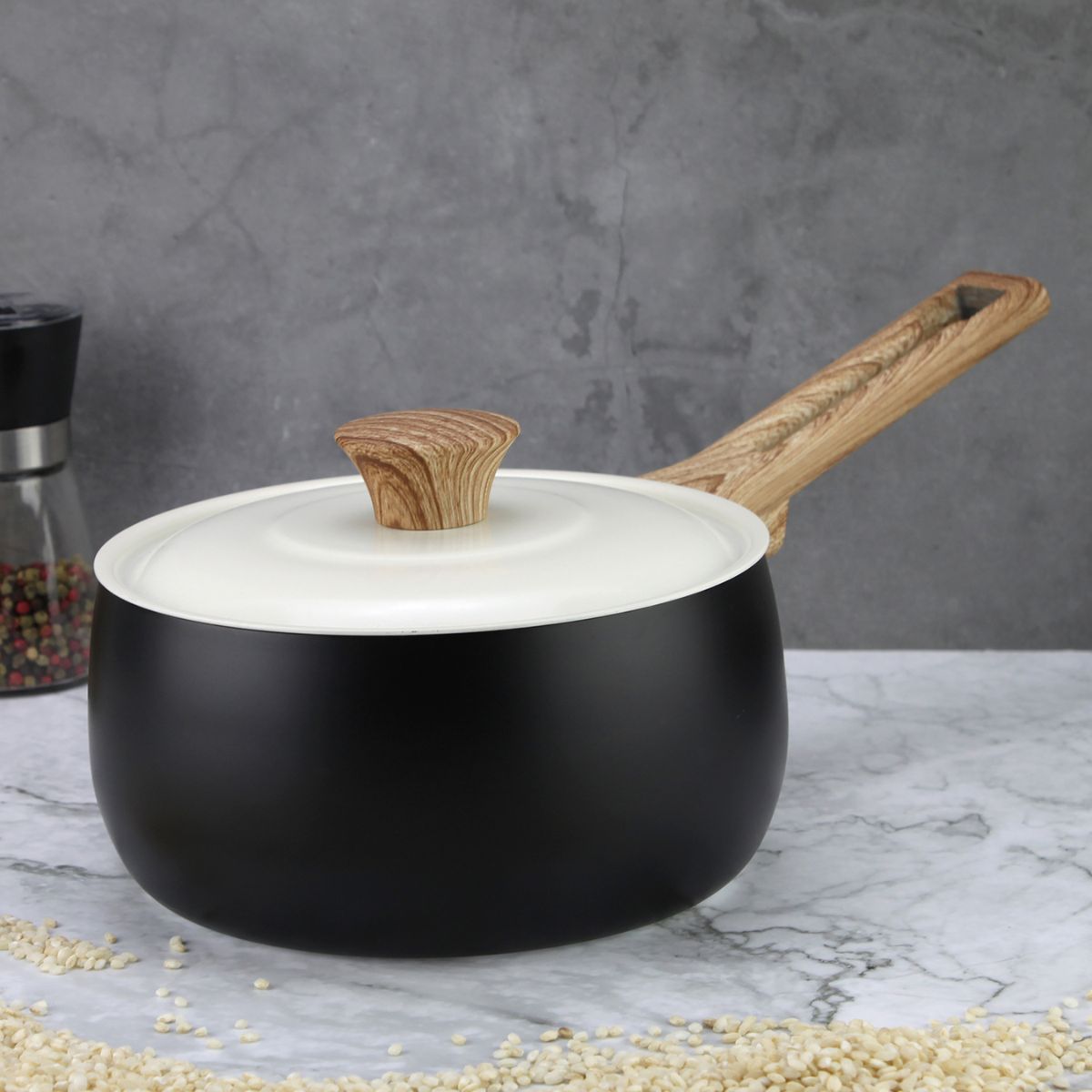 Batería de Cocina de Aluminio Forjado 7 Piezas Antiadherente Eco Cerámico Biella Fantuzzi