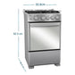 Cocina a Gas 55cm 4 Platos con Grill CMC5560FX1 Inox Mabe