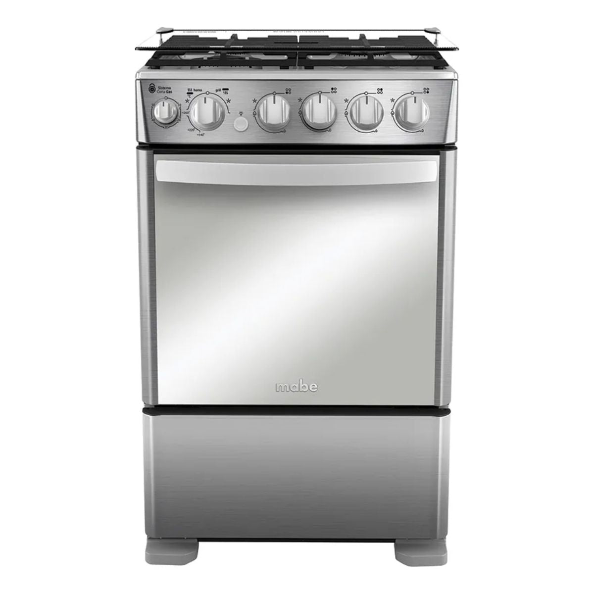 Cocina a Gas 55cm 4 Platos con Grill CMC5560FX1 Inox Mabe