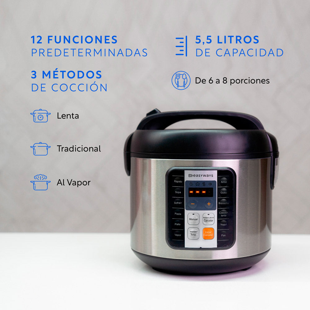 Olla de Cocción MultiCooker 5,5 Lt EasyWays