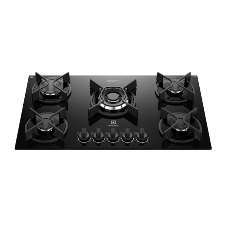 Encimera a Gas 5 Platos Black Glass Electrolux KE5GC