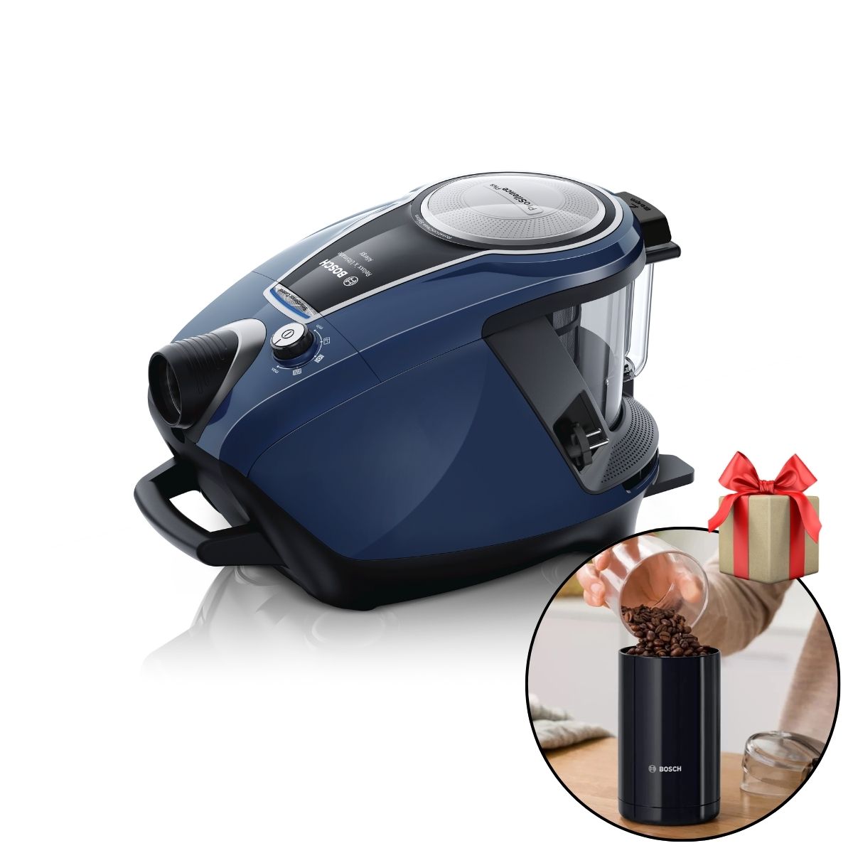 Aspirador sin bolsa ProSilence Serie 8 BGS7RCL Bosch + Molinillo de Café TSM6A013B