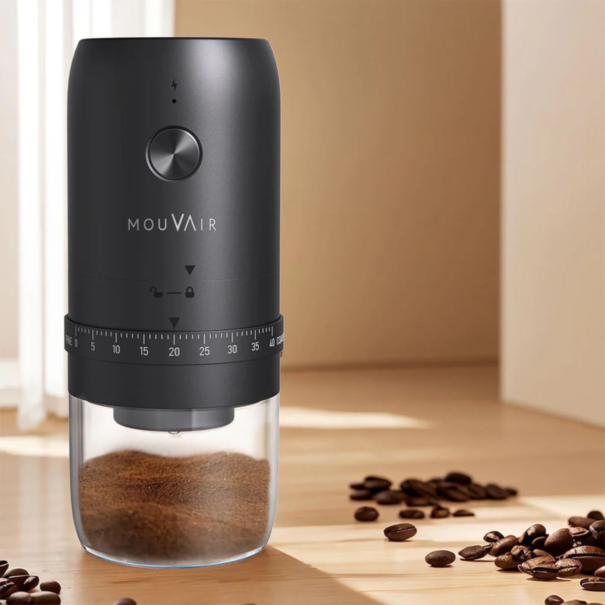 Molinillo de Café Eléctrico Ajustable con Muelas de Acero Pro Mouvair