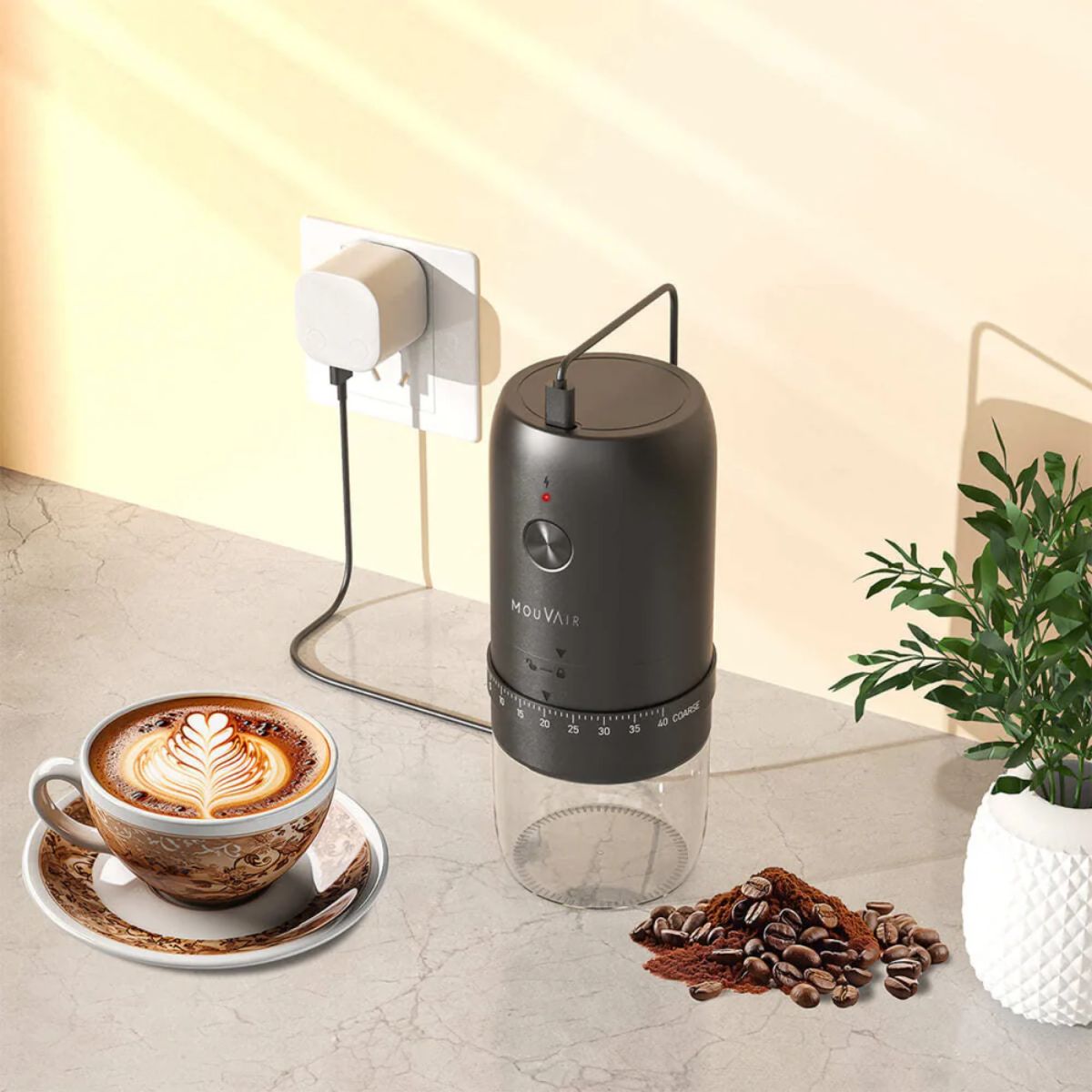 Molinillo de Café Eléctrico Ajustable con Muelas de Acero Pro Mouvair