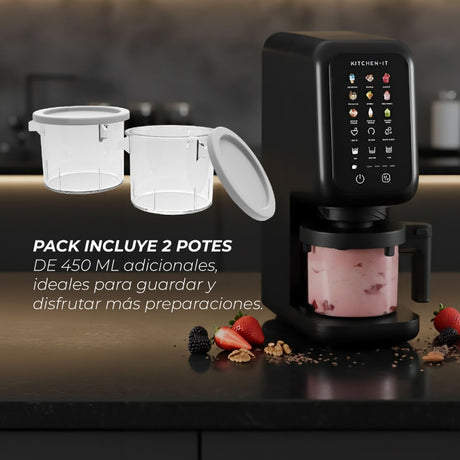 Pack 2 Potes extras para Máquina de Helados Cream Lux Pro Kitchen It