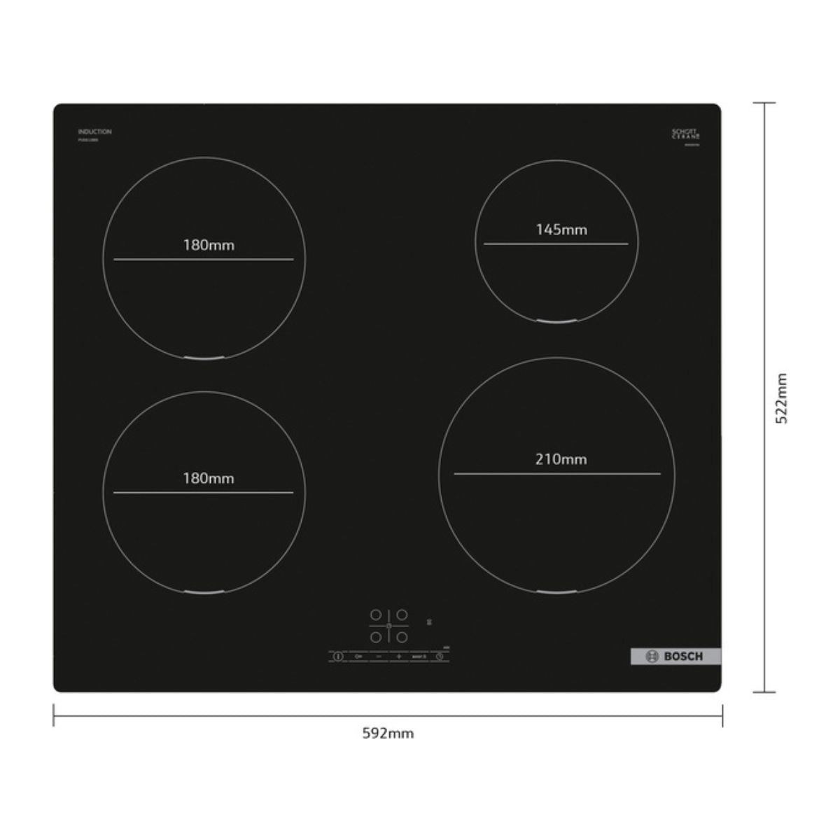 Encimera Inducción 60 cm Serie 4 PUE611BB6E Bosch