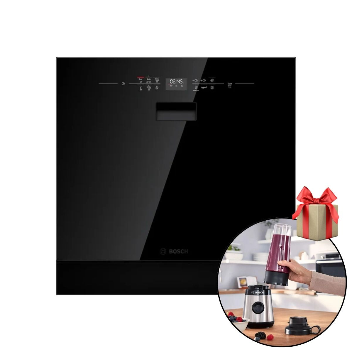 Lavavajillas Modular Integrable Serie 6 Negro SCX6ITB00E60 Bosch + Licuadora de Vaso MMB2111M